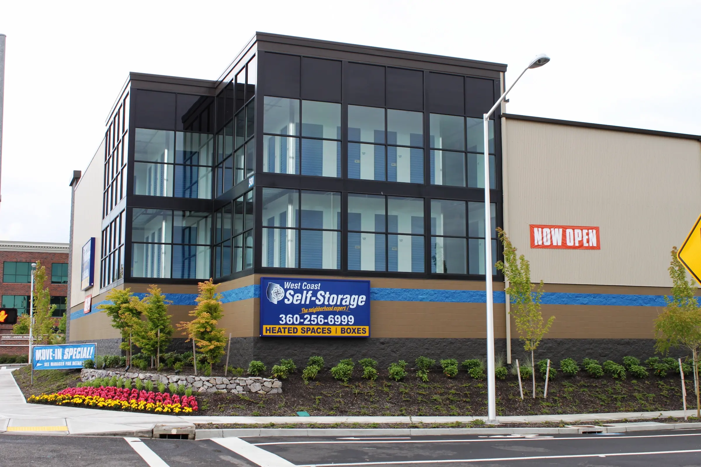 3 story west coast self storage facility